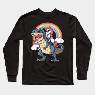 Unicorn Riding T-Rex Long Sleeve T-Shirt